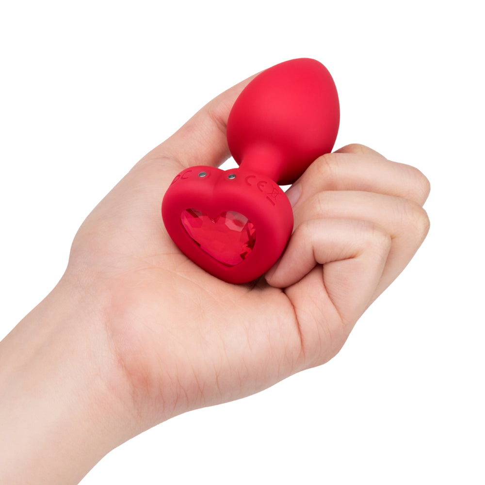 b-Vibe Vibrating Heart Anal Plug with Heart-Shaped Jewel Base M/L Red4