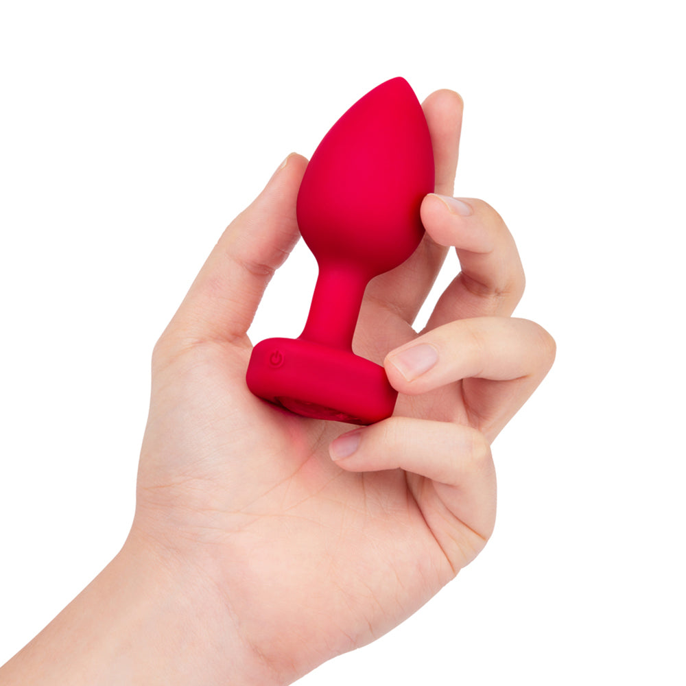 b-Vibe Vibrating Heart Anal Plug with Heart-Shaped Jewel Base M/L Red5