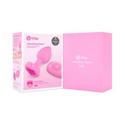 b-Vibe Vibrating Heart Anal Plug with Heart-Shaped Jewel Base S/M Pink10