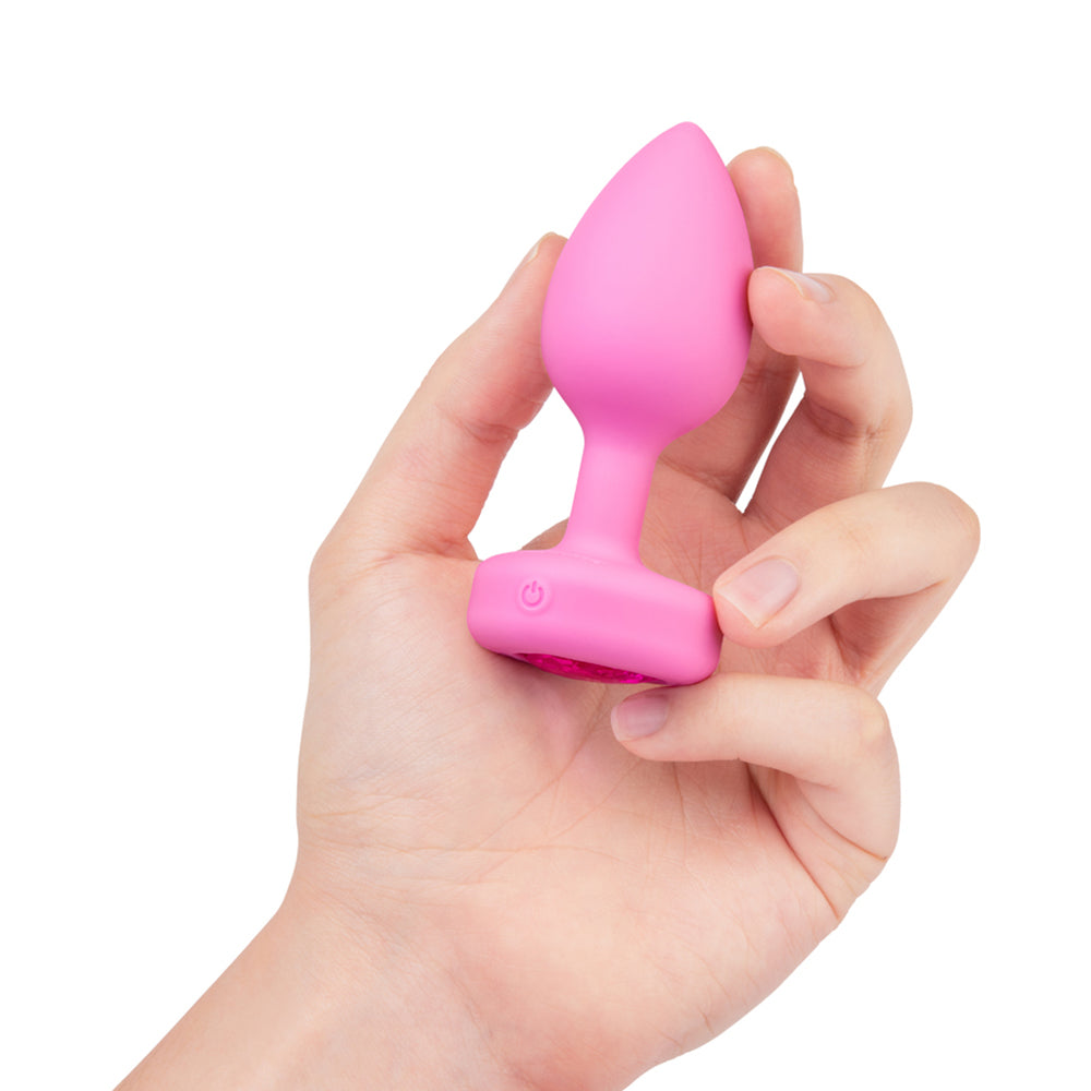 b-Vibe Vibrating Heart Anal Plug with Heart-Shaped Jewel Base S/M Pink5