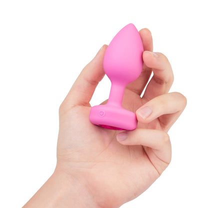b-Vibe Vibrating Heart Anal Plug with Heart-Shaped Jewel Base S/M Pink5