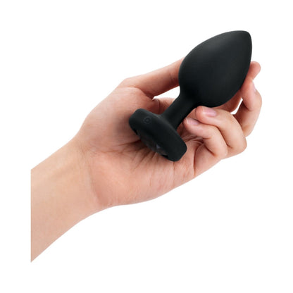 b-Vibe Vibrating Jewel Rechargeable Remote-Controlled Anal Plug with Gem Base Black Diamond4