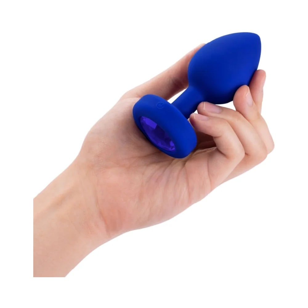 b-Vibe Vibrating Jewel Rechargeable Remote-Controlled Anal Plug with Gem Base Blue Sapphire L/XL3