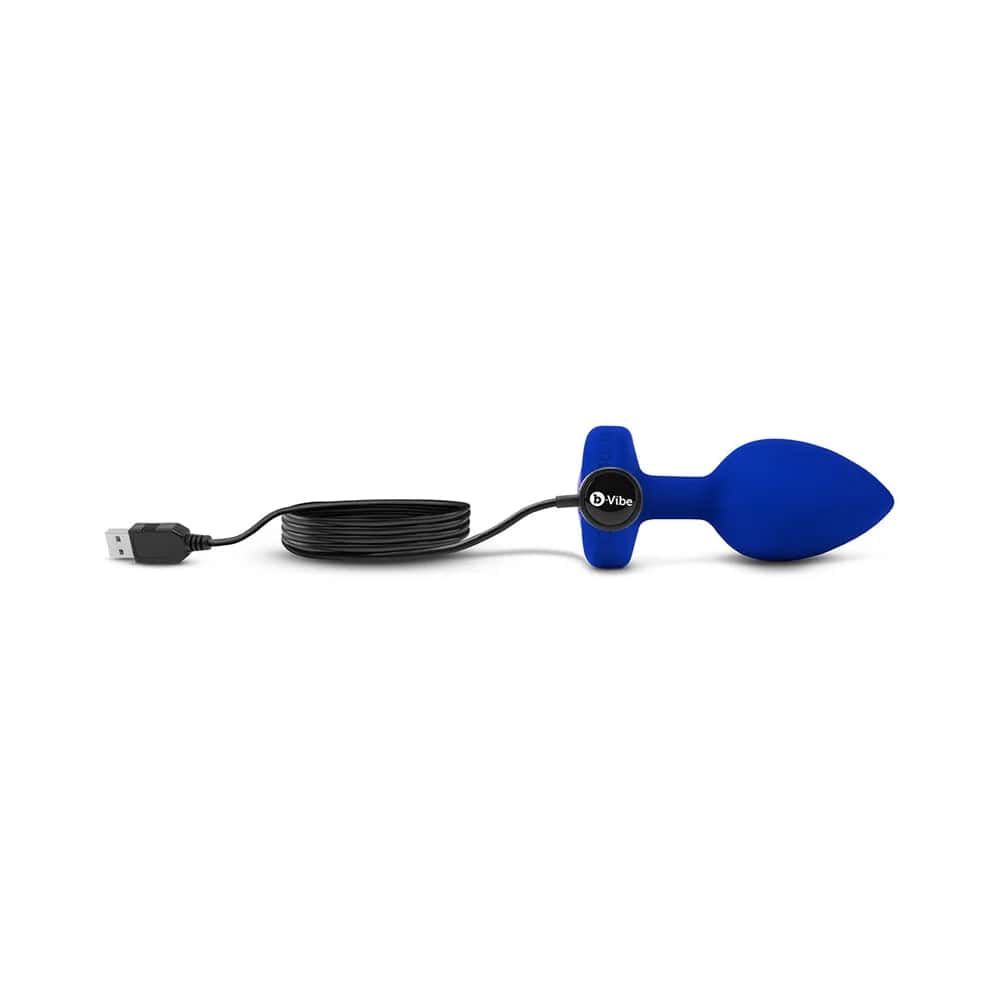 b-Vibe Vibrating Jewel Rechargeable Remote-Controlled Anal Plug with Gem Base Blue Sapphire L/XL4