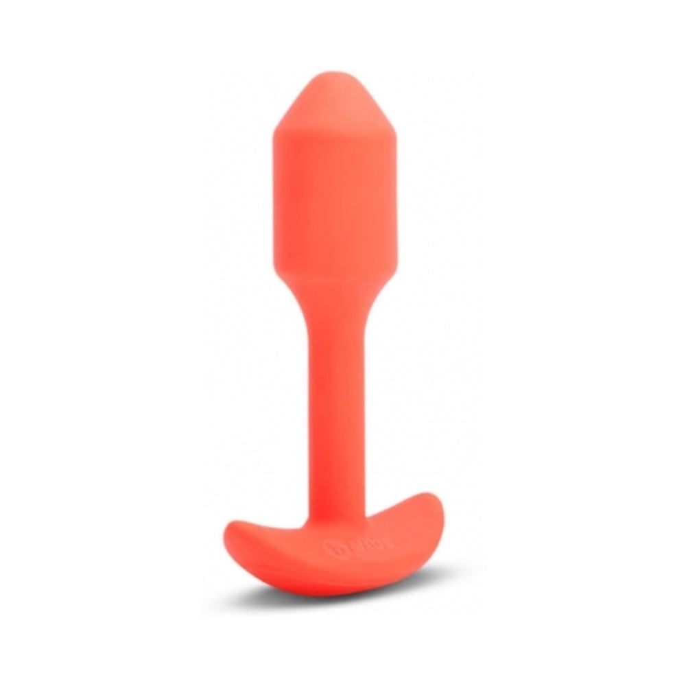 b-Vibe Vibrating Snug Plug 1 Rechargeable Weighted Silicone Anal Plug Orange4