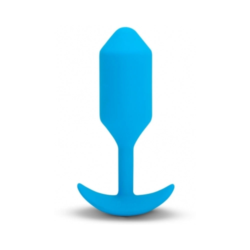 b-Vibe Vibrating Snug Plug 3 Rechargeable Weighted Silicone Anal Plug Blue3