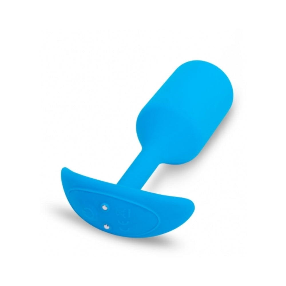 b-Vibe Vibrating Snug Plug 3 Rechargeable Weighted Silicone Anal Plug Blue5