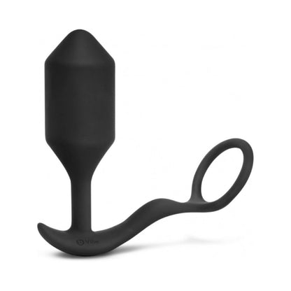 b-Vibe Vibrating Snug & Tug Rechargeable Weighted Silicone Anal Plug with Cockring Black7