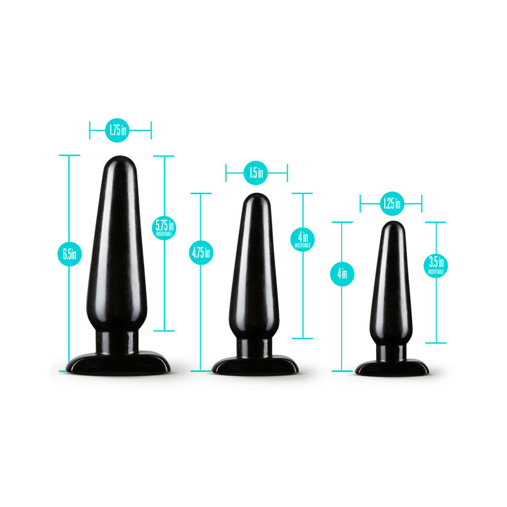 Blush Anal Adventures 3-Piece Basic Plug Kit Black3