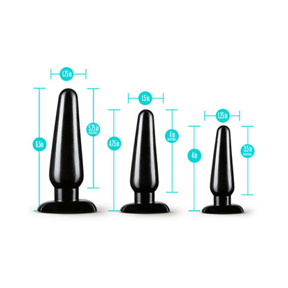 Blush Anal Adventures 3-Piece Basic Plug Kit Black3