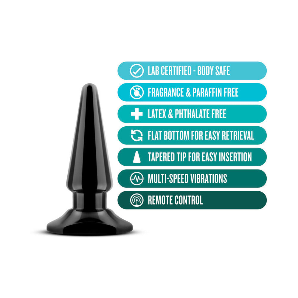 Blush Anal Adventures Basic Vibrating Anal Pleaser Remote-Controlled Plug Black3