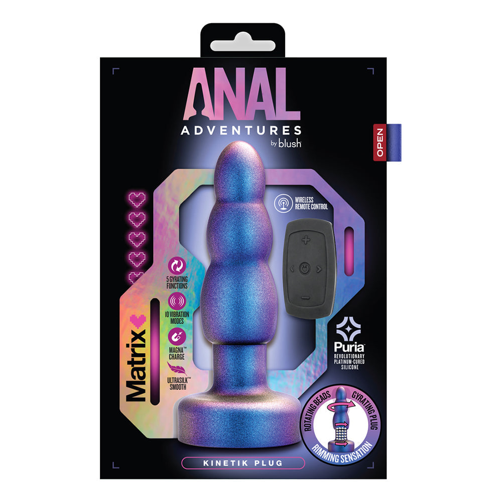 Blush Anal Adventures Matrix Kinetik Plug with Remote Space Age Blue12