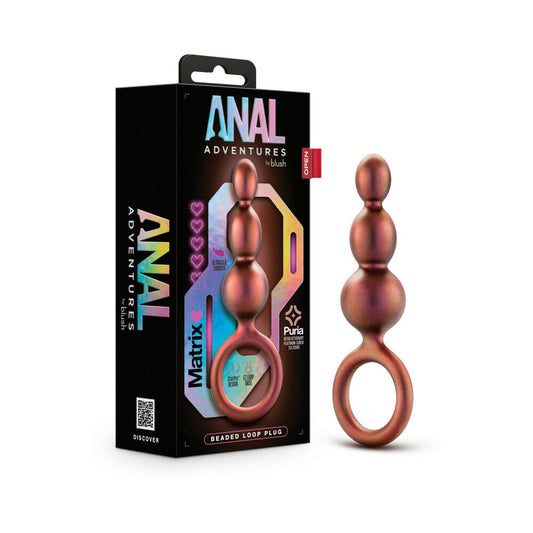 Blush Anal Adventures Matrix Silicone Beaded Loop Plug Copper 