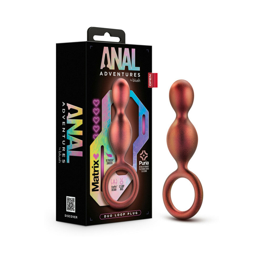 Blush Anal Adventures Matrix Silicone Duo Loop Plug Copper 