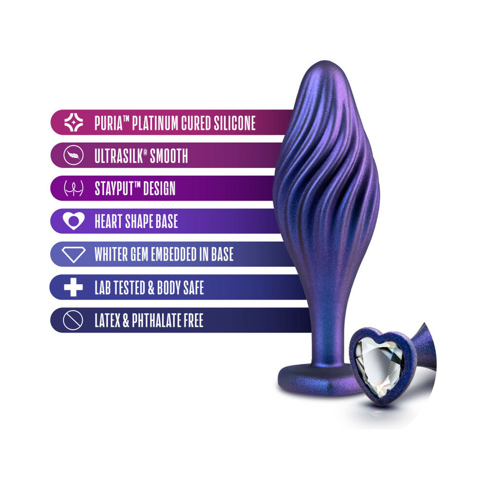 Blush Anal Adventures Matrix Silicone Swirling Bling Plug Sapphire4
