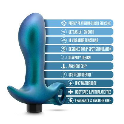 Blush Anal Adventures Matrix Teleportation Plug Lunar Blue5