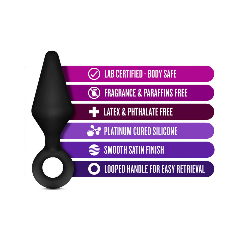 Blush Anal Adventures Platinum Silicone 3-Piece Loop Plug Kit Black3