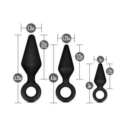 Blush Anal Adventures Platinum Silicone 3-Piece Loop Plug Kit Black5
