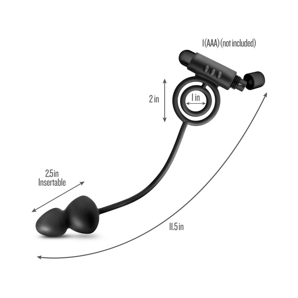 Blush Anal Adventures Platinum Silicone Anal Plug with Vibrating C-Ring Black5