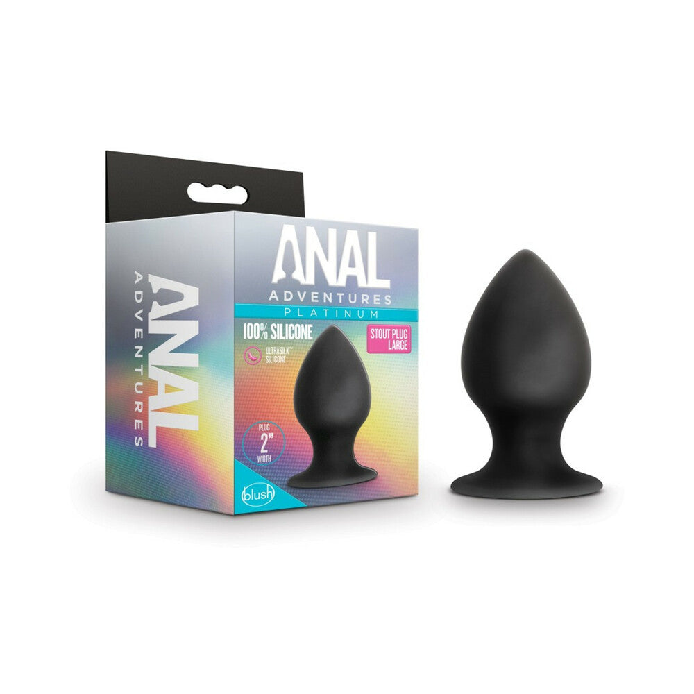 Blush Anal Adventures Platinum Silicone Anal Stout Plug Large Black 