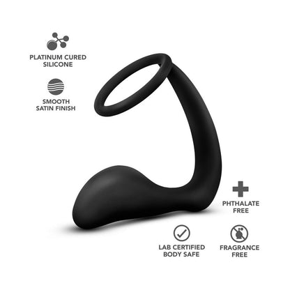 Blush Anal Adventures Platinum Silicone Cock Ring Plug Black6