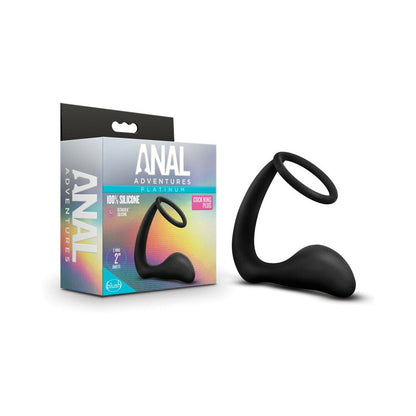 Blush Anal Adventures Platinum Silicone Cock Ring Plug Black 