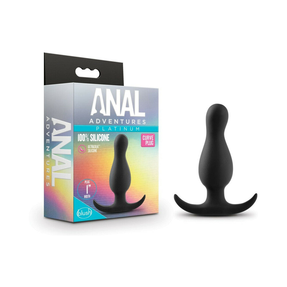 Blush Anal Adventures Platinum Silicone Curve Plug Black 