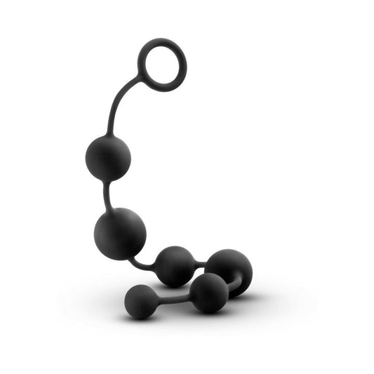 Blush Anal Adventures Platinum Silicone Large Anal Beads Black1