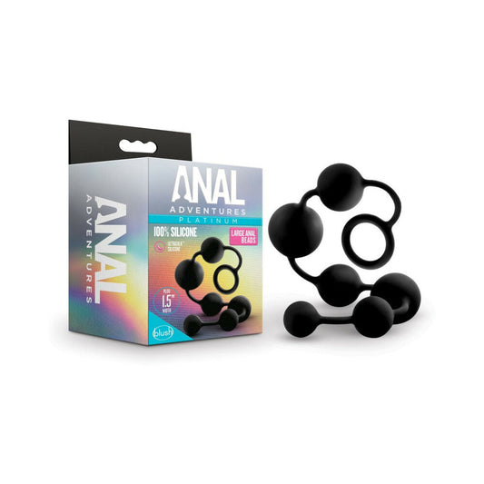 Blush Anal Adventures Platinum Silicone Large Anal Beads Black 