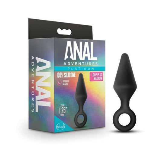 Blush Anal Adventures Platinum Silicone Loop Plug Black1