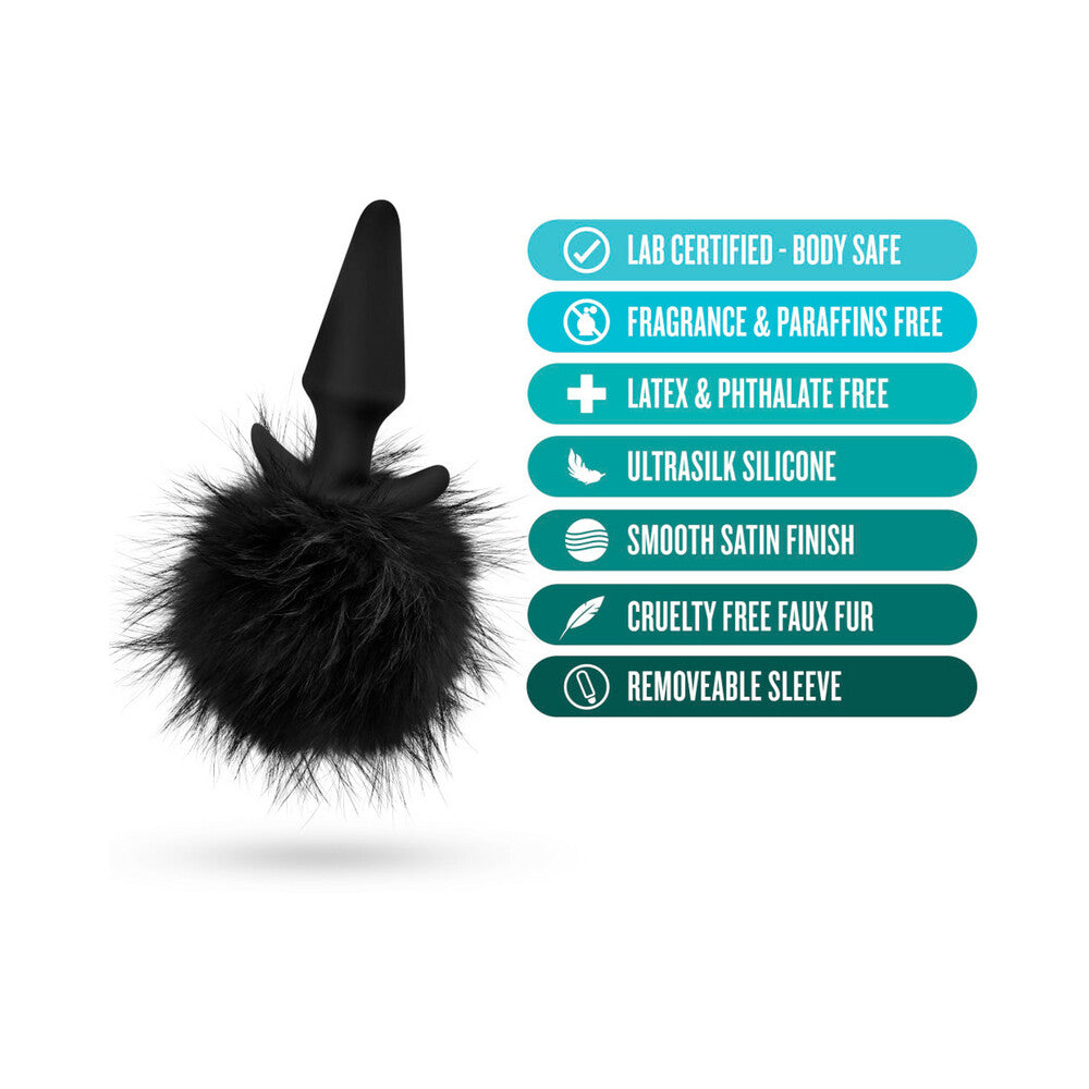 Blush Anal Adventures Platinum Silicone Rabbit Tail Plug Black4