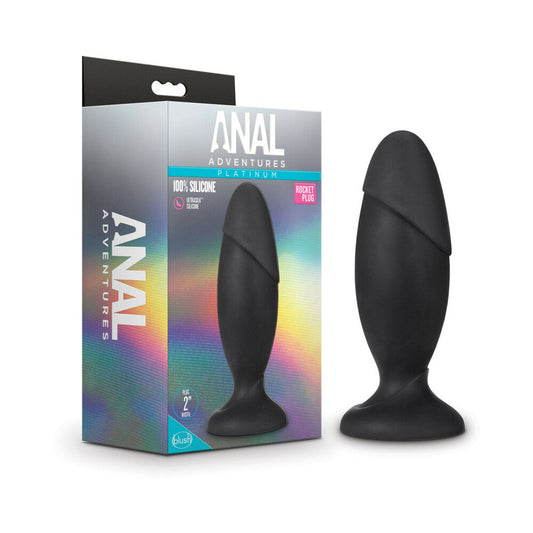 Blush Anal Adventures Platinum Silicone Rocket Plug Black 