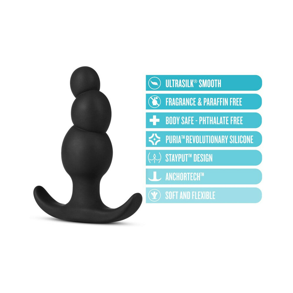Blush Anal Adventures Platinum Silicone Stacked Plug Black4