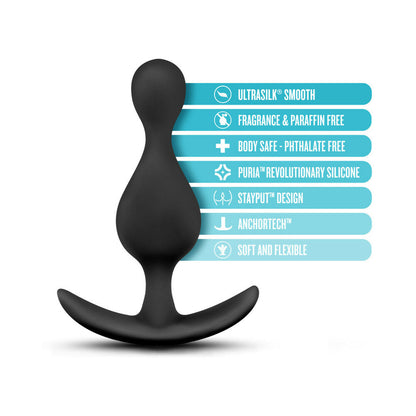 Blush Anal Adventures Platinum Silicone Wave Plug Black3
