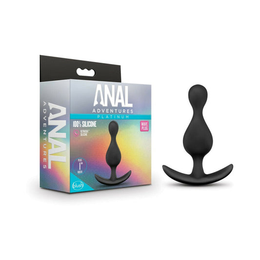 Blush Anal Adventures Platinum Silicone Wave Plug Black 