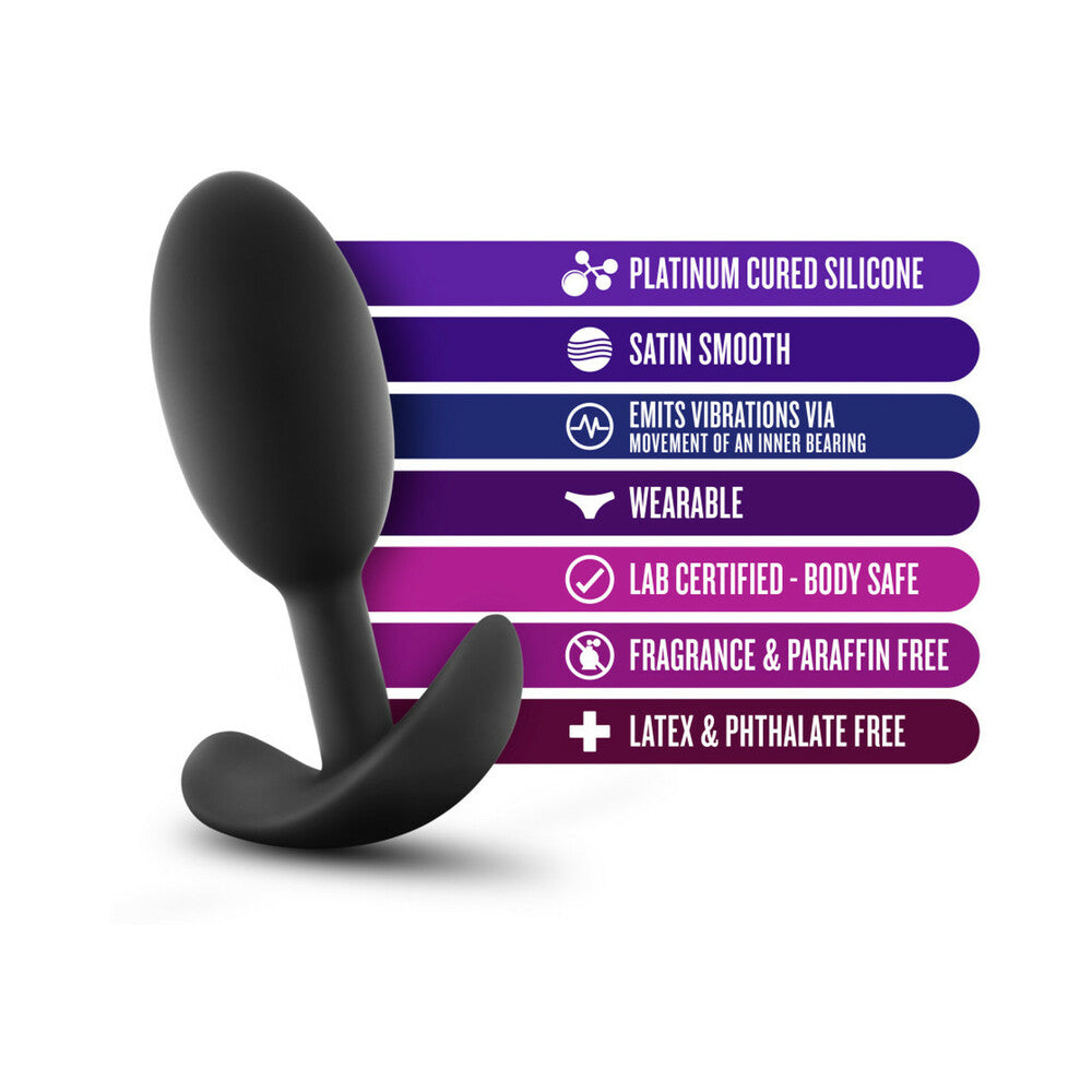 Blush Anal Adventures Platinum Silicone Weighted Vibra Slim Plug Black12