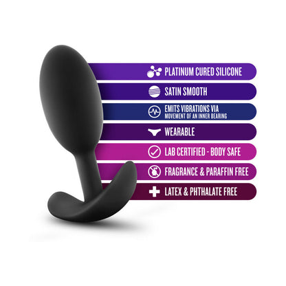Blush Anal Adventures Platinum Silicone Weighted Vibra Slim Plug Black12