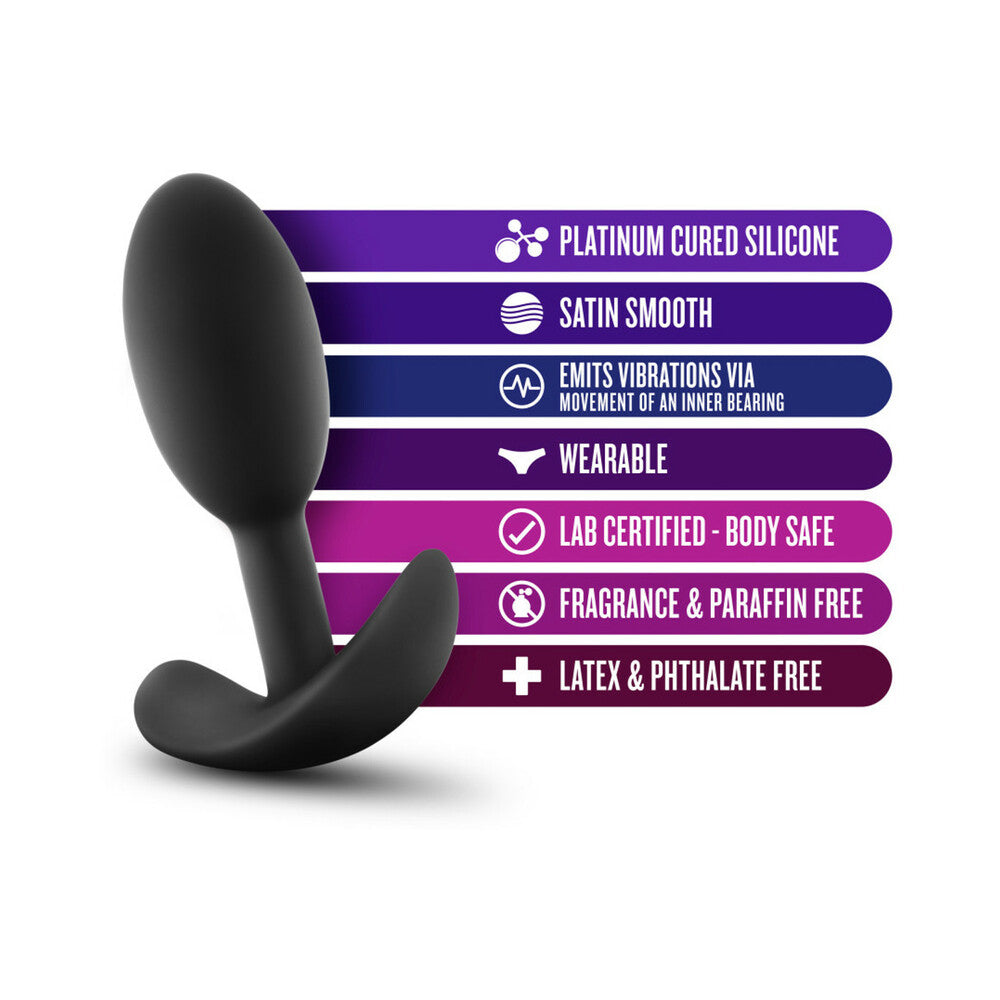 Blush Anal Adventures Platinum Silicone Weighted Vibra Slim Plug Black5