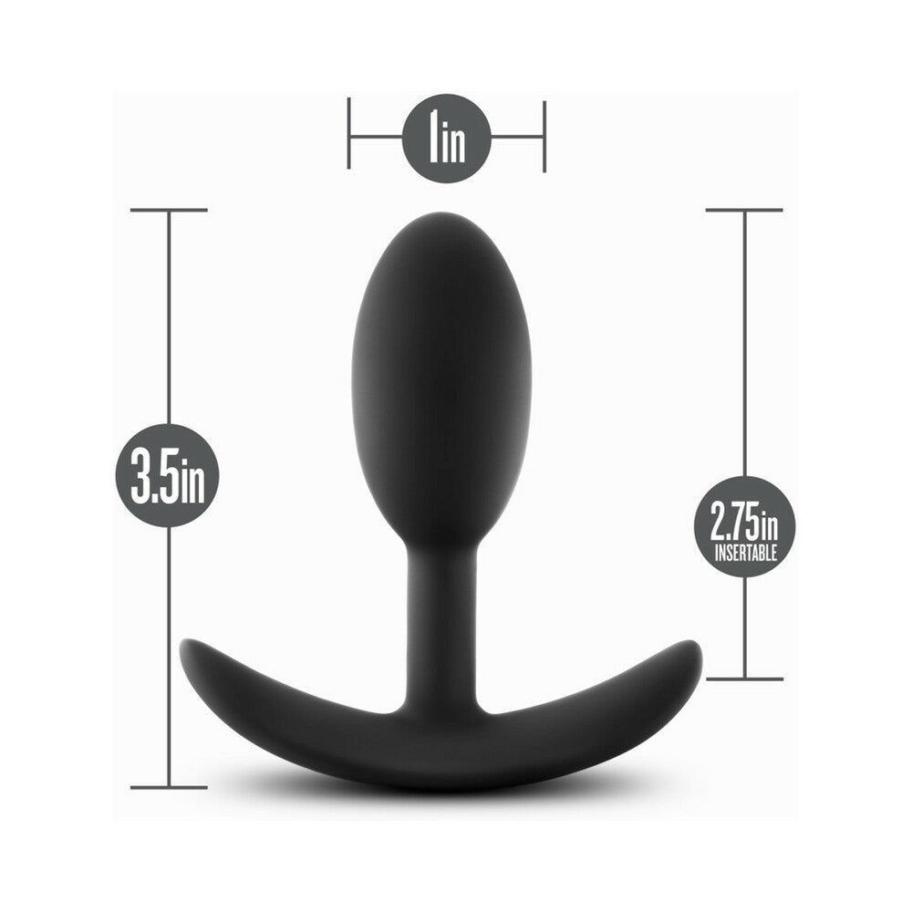 Blush Anal Adventures Platinum Silicone Weighted Vibra Slim Plug Black8