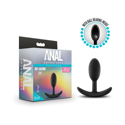 Blush Anal Adventures Platinum Silicone Weighted Vibra Slim Plug Black 