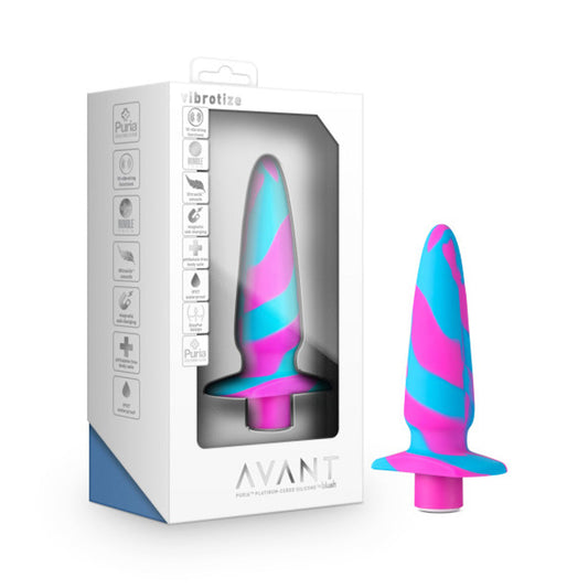 Blush Avant Vibrotize Vibrating Silicone Anal Plug Fuchsia 