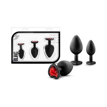 Blush Luxe 3-Piece Bling Plug Training Kit with Base Black 1