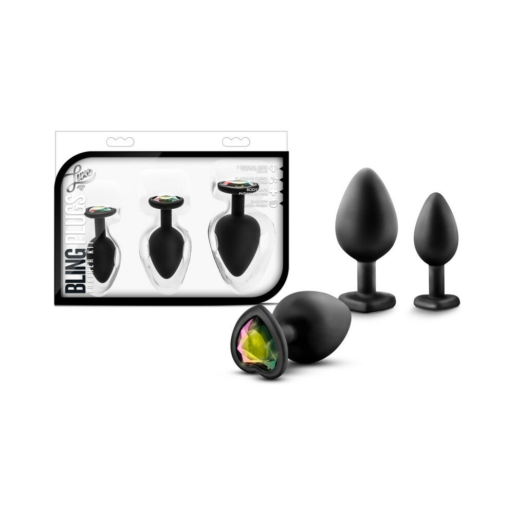 Blush Luxe 3-Piece Bling Plug Training Kit with Base Black 