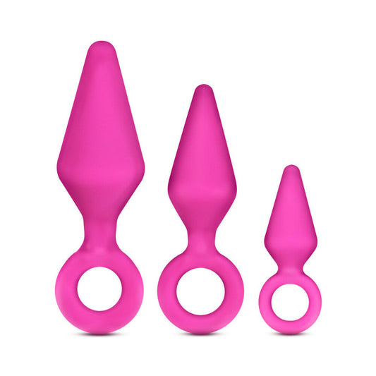 Blush Luxe Candy Rimmer 3-Piece Silicone Anal Plug Kit Pink1