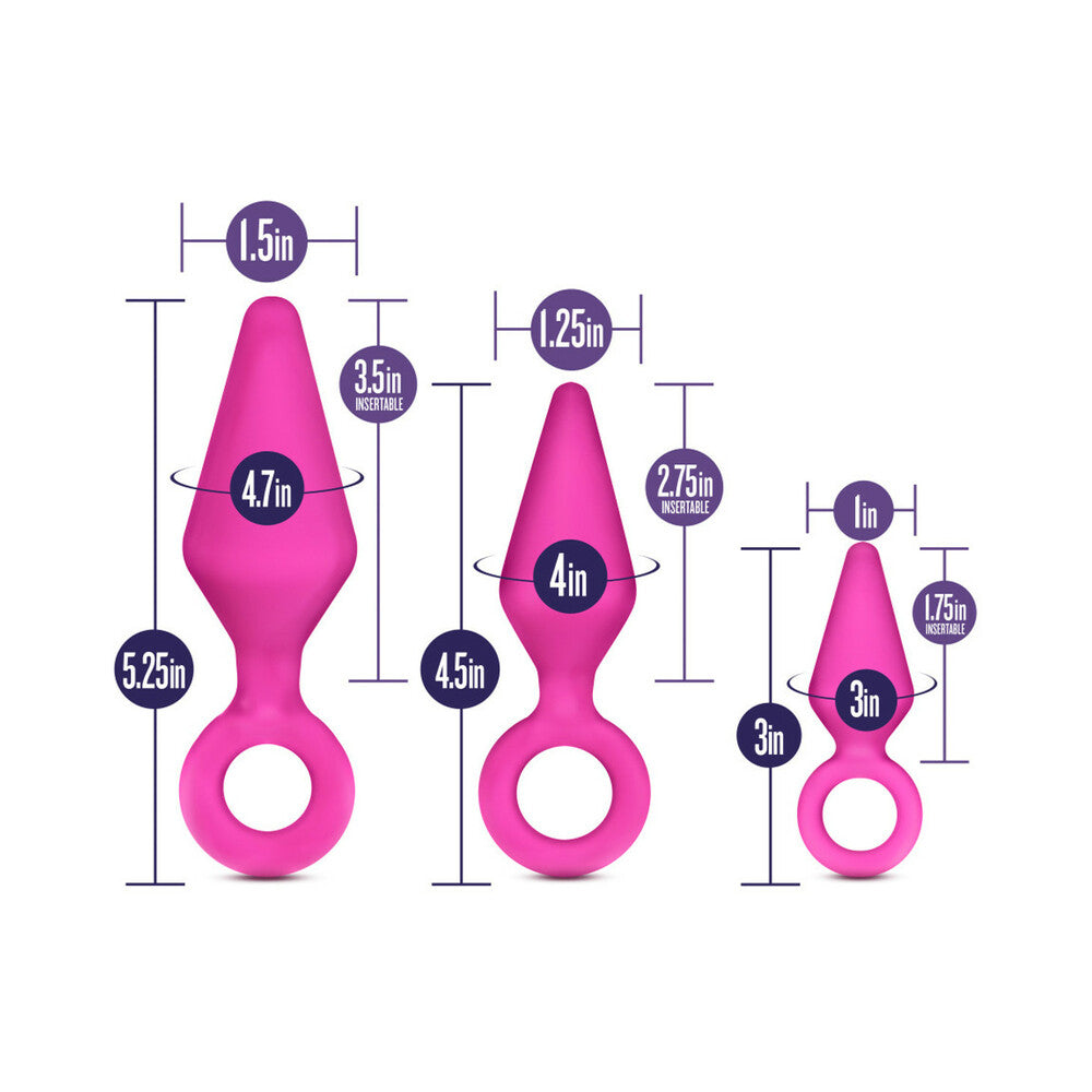 Blush Luxe Candy Rimmer 3-Piece Silicone Anal Plug Kit Pink3