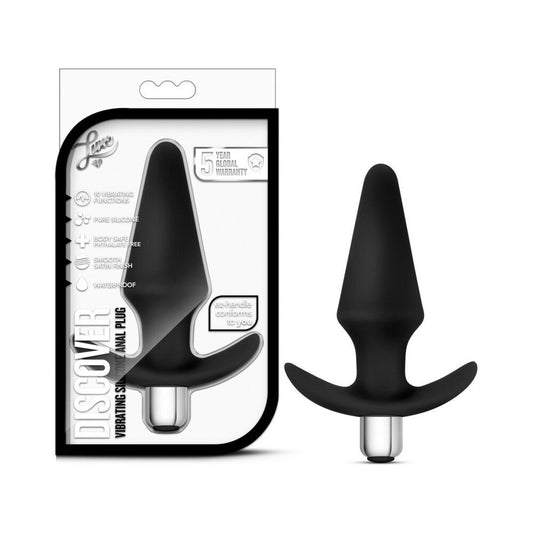 Blush Luxe Discover Vibrating Silicone Anal Plug Black 