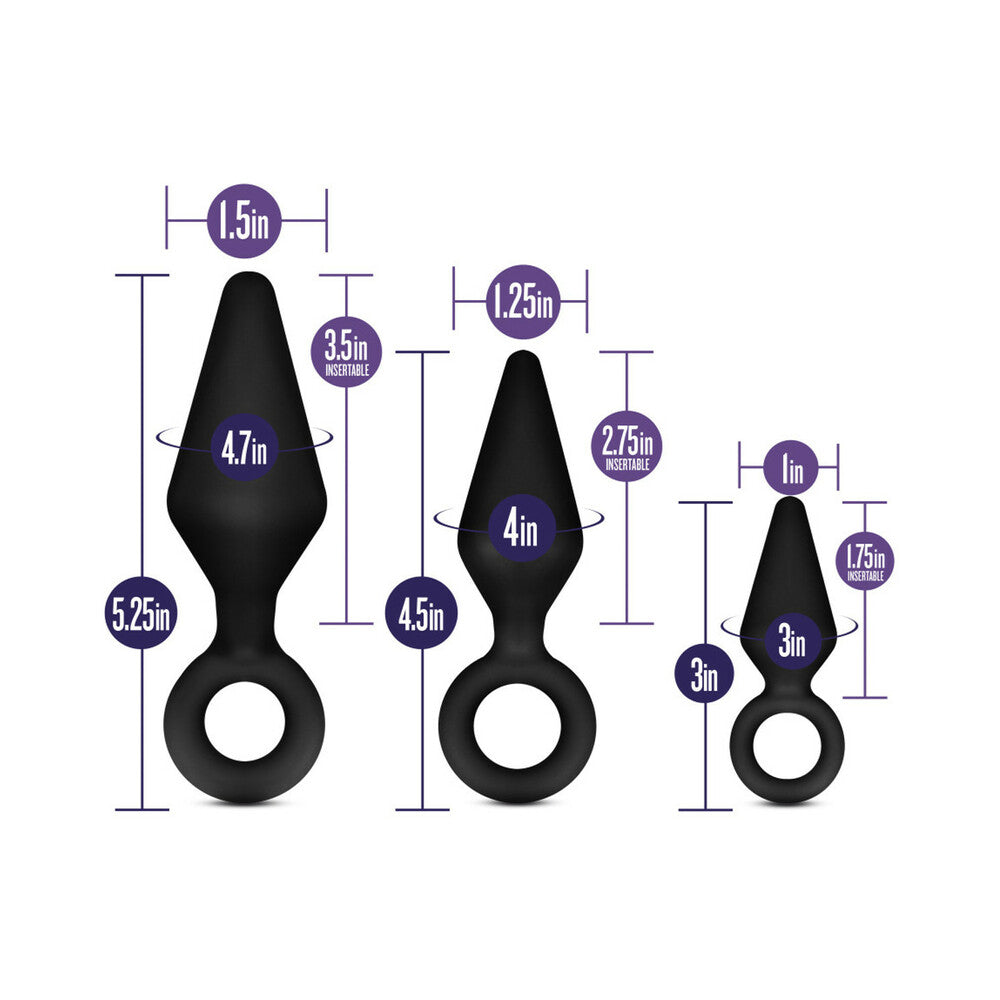 Blush Luxe Night Rimmer 3-Piece Silicone Anal Plug Kit Black5