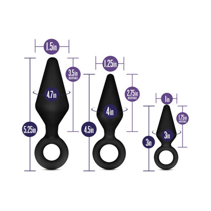 Blush Luxe Night Rimmer 3-Piece Silicone Anal Plug Kit Black5