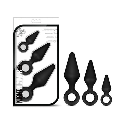 Blush Luxe Night Rimmer 3-Piece Silicone Anal Plug Kit Black 