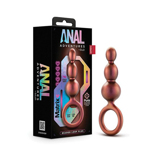 Blush Novalties Anal Adventures Matrix Beaded Loop Plug - Copper 